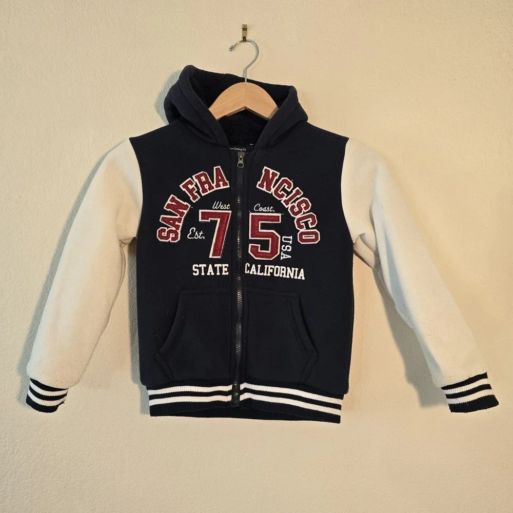 San Francisco‎ California Kids Hoodie Embroider Sweatshirt Red White Blue Size 6